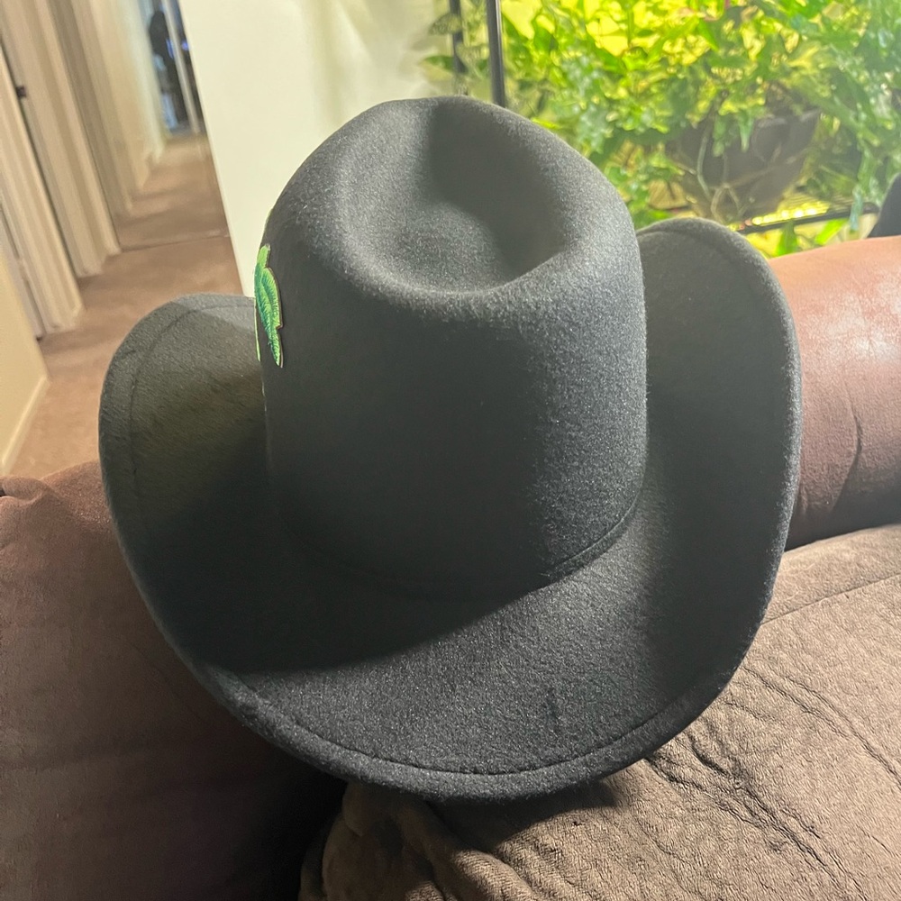 🆕Fabulous thick black felt women’s cowboy hat with a red rose on the side. - Picture 4 of 7